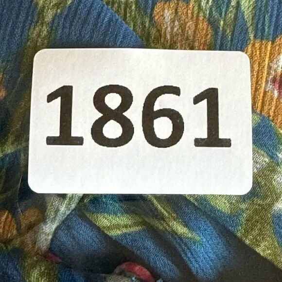 Terra & Sky Women’s Smocked Chiffon Floral Bohemian Blouse Plus Size 2X # 1861 - Picture 13 of 16